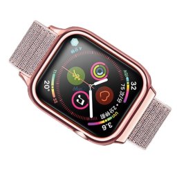 USAMS Pasek z etui Apple Watch 4/5/6/7/SE 44/45mm. rózowo-złoty/rose gold ZB74IW4 (US-ZB074)