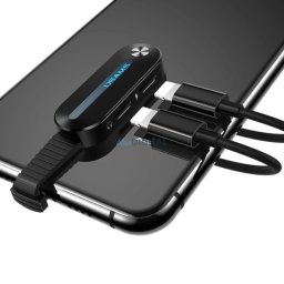 USAMS Adapter AU10 2w1 Lightning LED 2 xlightning czarny/black SJ357LN01 (US-SJ357)