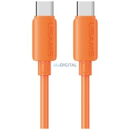 Cable USAMS U98 30W 3A Silicone Fast Charging USB-C to Lightning orange
