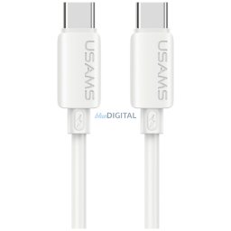 Cable USAMS U98 30W 3A Silicone Fast Charging USB-C to Lightning white