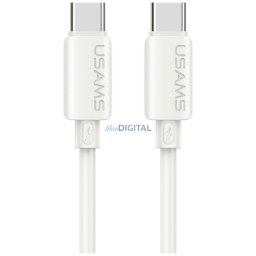Cable USAMS U98 60W 3A Silicone Fast Charging USB-C to USB-C white