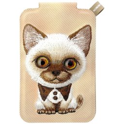 Magnetic phone wallet stand Nimmy New Big Eyed Cute Pets 2.0 Cat brown