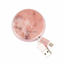 Richmond&Finch kabel zwijany USB-C/Microróżowy marmur/pink marble CWTYPE-114