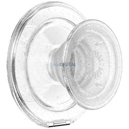 PopSockets Kick-Out Grip Glitter MagSafe phone grip and stand transparent