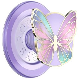 PopSockets Enamel Butterfly Prism MagSafe phone grip and stand lavender