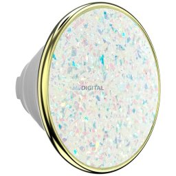 PopSockets PopTop Luxe Enamel Opal phone grip and stand white