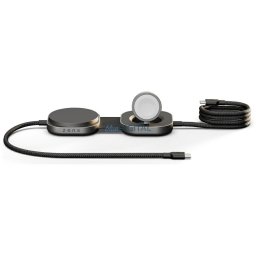 Zens Pro 3 2-in-1 Wireless Charger with Apple Watch Qi2 15W USB-C/USB-C Charging black