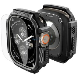 Case Spigen Rugged Armor & Tempered Glass for Apple Watch Ultra 1 / 2 / 3 (49mm) black