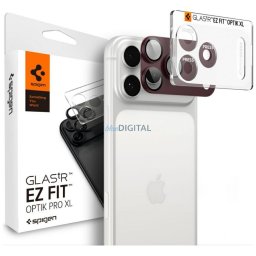 Spigen Glas.Tr Camera EZ FIT Optik Pro XL camera lens protector for Apple iPhone 18 Pro dark cherry