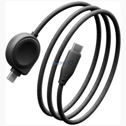 Energea Flow Duo Watch 2-in-1 USB-C to USB-C Cable + Samsung Watch Charger 480Mb/s 60W 1.5m Black