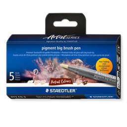 STAEDTLER Ecsetirón készlet, STAEDTLER "Pigment big brush 373", 5 különböző portré színárnyalat