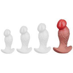 XL szilikon anál plug ívelt alappal és texturált felülettel 19 x 7 cm fekete