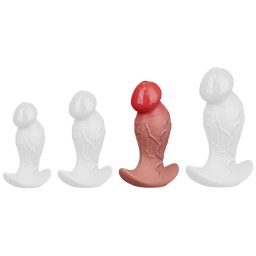 Biggylans Anál plug Széles fej, bordázott felület 16 cm Szilikon