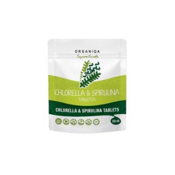 Chlorella és Spirulina bio tabletta 250db Organiqa