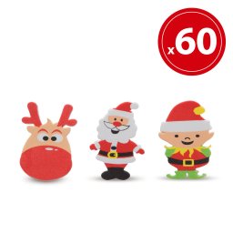 Karácsonyi ragasztós habmatrica 3 féle 60 darabos