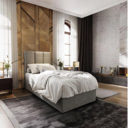 Akciós kárpitozott boxspring ágy MERALIS 80x200 cm szürke II. osztály COSMIC 160 Matrac: Bonell rugós matrac