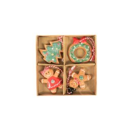 4 db-os karácsonyi dísz szett GINGERBREADS 6 cm