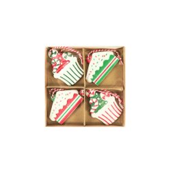 4 db-os CHRISTMAS PATISSERIE karácsonyi dísz szett 6 cm
