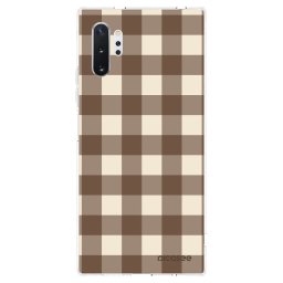 Átlátszó szilikon tok az alábbi mobiltelefonokra Samsung Galaxy Note 10+ N975F - Brown grid