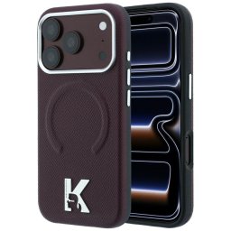 Karl Lagerfeld Grained Embossed Ring & Kameo Logo Apple iPhone 18 Pro Max / 17 Pro Max tok, MagSafe, lila-ezüst