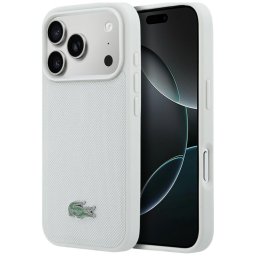Lacoste Petit Pique Lacquer Logo Apple iPhone 18 Pro Max / 17 Pro Max mágneses hátlap tok, MagSafe, fehér