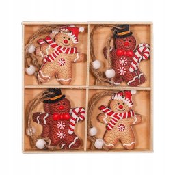 Karácsonyi fa díszek készlete GINGERBREAD, 12 db