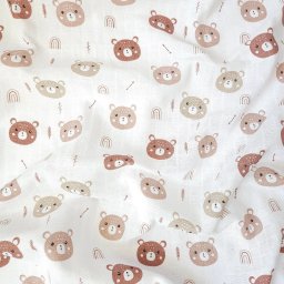 Mintás Cseh textil pelenka, textilpelenka sűrű szövésű, super soft, fehér 70x70 cm - Macis 1 DARAB