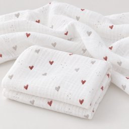 Mintás Cseh textil pelenka, textilpelenka sűrű szövésű, super soft, fehér 70x70 cm - Barna szívecske 1 DARAB