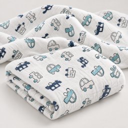 Mintás Cseh textil pelenka, textilpelenka sűrű szövésű, super soft, fehér 70x70 cm - Autós 1 DARAB