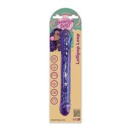 Lollipop Loop dupla dildo dupla penetrációhoz, rugalmas, 25 cm, lila félátlátszó