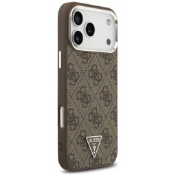 GUESS tok az IPHONE 17 Pro Max-hoz, kompatibilis a MagSafe GUHMP17XP4TSRCMW (PU 4G W/Triangle Logo SL) barna