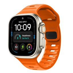 Tech-Protect Silicone Line Apple Watch 44/45/46/49mm gumis szilikon szíj, narancs