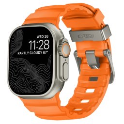 Tech-Protect Motion Apple Watch 44/45/46/49mm gumis szilikon szíj, narancs