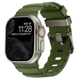 Tech-Protect Motion Apple Watch 44/45/46/49mm gumis szilikon szíj, zöld