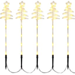 Dekoráció MagicHome Karácsony, Fa pálcán, 50xLED meleg fehér, 11x15/43 cm, csomag 5 db