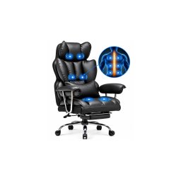 Masszázsfunkciós Ergonomikus Irodai Szék Lábtartóval 180 kg, döntheto funkció