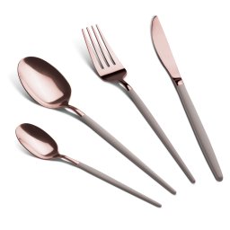 Berlinger Haus Evőeszköz készlet 24 részes rozsdamentes/matt Taupe/ Rose Gold Collection BH/3071