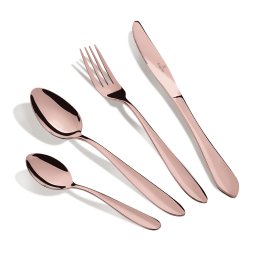 Berlinger Haus Evőeszköz készlet 4 részes utazó vászontáskával rozsdamentes/fényes Rose Gold Collection BH/3083