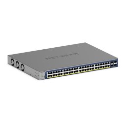 Netgear 48 portos Gigabit Ethernet, PoE , intelligens kapcsoló, felhőkezelés, 4 SFP port (380W) - GS752TXP