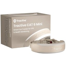 Tractive CAT 6 Mini nyomkövető aktivitásmérővel barna színben biztonsági nyakörvvel 3-8 kg súlyú macskák számára