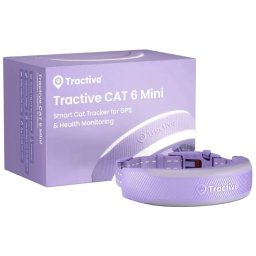 Tractive CAT 6 Mini nyomkövető aktivitásmérővel levendula színben biztonsági nyakörvvel 3-8 kg súlyú macskák számára