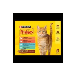 FRISKIES Szószban Marhával/Csirkével/Tengeri hallal/Tőkehallal nedves macskaeledel 12x85g
