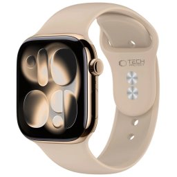 Tech-Protect Silicone Apple Watch 8 / 9 / 10 / 11 / 12 / SE (40/41/42mm) szíj, szilikon, bézs