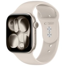Tech-Protect Silicone Apple Watch 8 / 9 / 10 / 11 / 12 / SE (40/41/42mm) szíj, szilikon, törtfehér