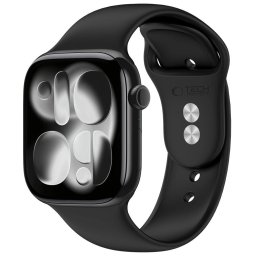 Tech-Protect Silicone Apple Watch 8 / 9 / 10 / 11 / 12 / SE (40/41/42mm) szíj, szilikon, fekete