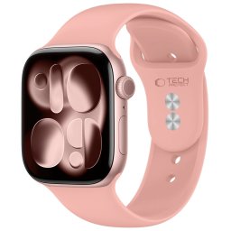 Tech-Protect Silicone Apple Watch 8 / 9 / 10 / 11 / 12 / SE / Ultra (44/45/46/49mm) szíj, szilikon, rózsaszín