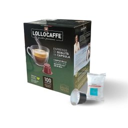 Kávékapszula, Nespresso kompatibilis, Lollo Caffe koffeinmentes, 100db kapszula