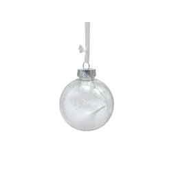 12 db-os karácsonyi dísz szett WHITE FEATHER 9 cm, fehér