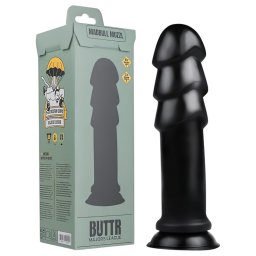 BUTTR Madbull Muzzl - tapadókorongos anál dildó (fekete)