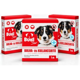 RoDeX Bobi bolhairtó nyakörv kutyának 3 db (Piros) 65 cm